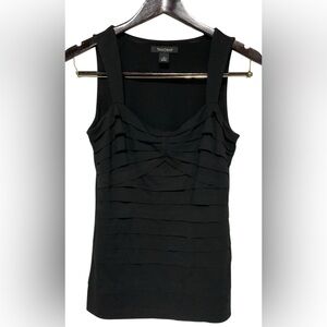 White House Black Market Black Sleeveless Tiered Tank Top – Size Small